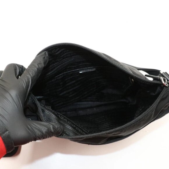 Prada Re-Nylon Messenger Bag Crossbody Unisex 1BC421 - Black - Picture 9 of 15